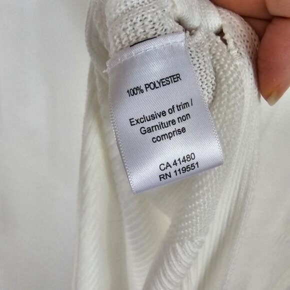 GF Collection White Sleeveless Beach Coverup Sz L V-Neck Lace Up Sides Poolside - Picture 8 of 9